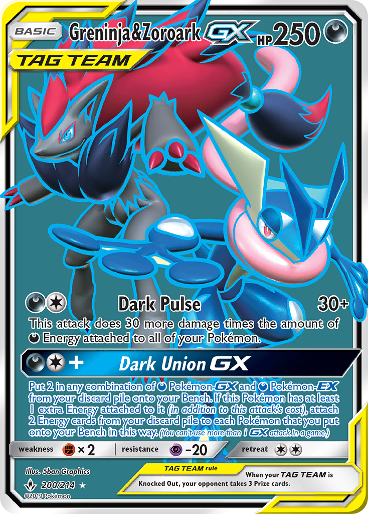 Unbroken Bonds Greninja & Zoroark GX #200/214