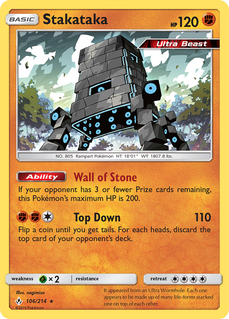 Unbroken Bonds Holo Stakataka #106/214