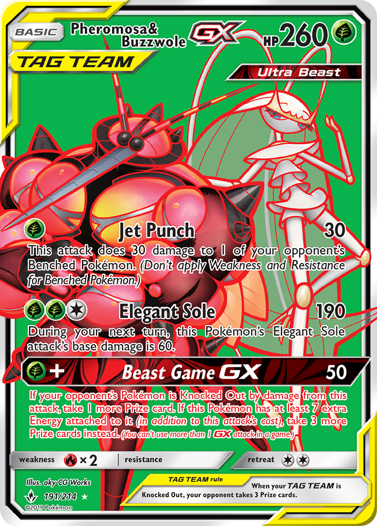 Unbroken Bonds Pheromosa & Buzzwole GX #191/214