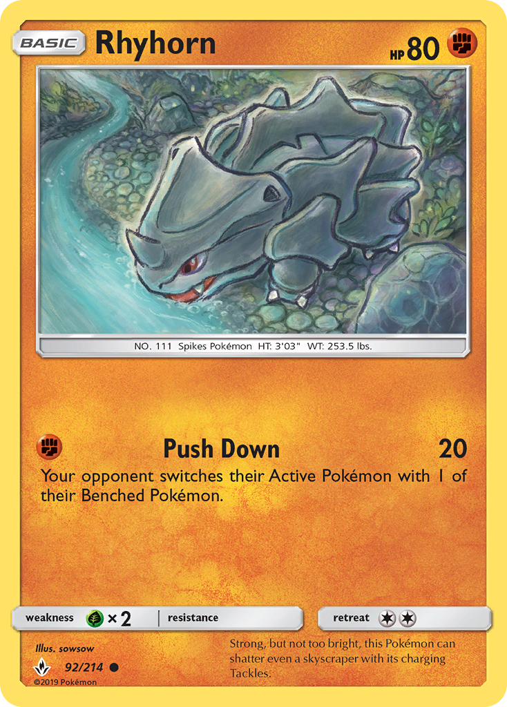 Unbroken Bonds Rhyhorn #92/214