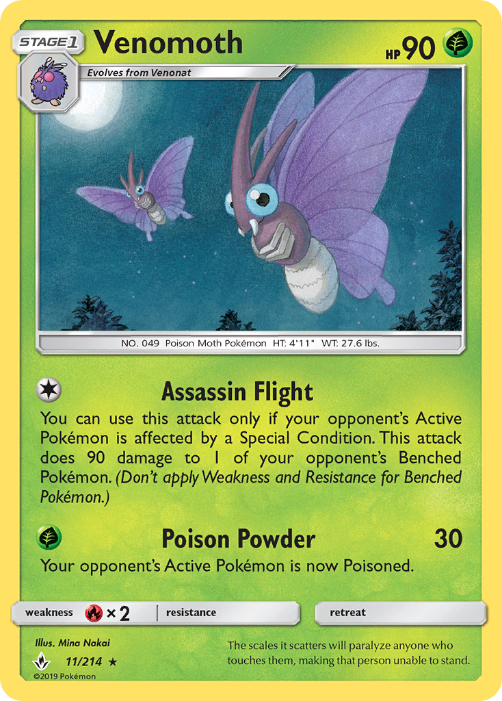 Unbroken Bonds Venomoth #11/214