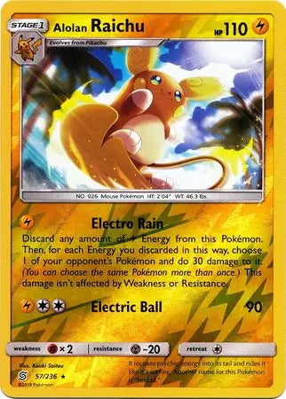 Unified Minds Alolan Raichu #57/236 reverse holo