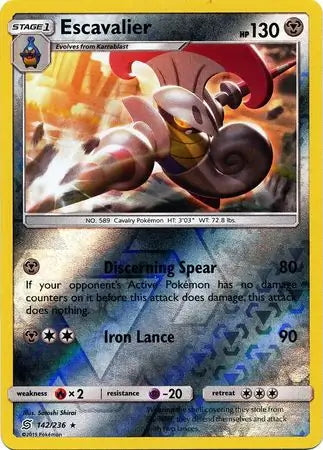 Unified Minds Escavalier #142/236 reverse holo