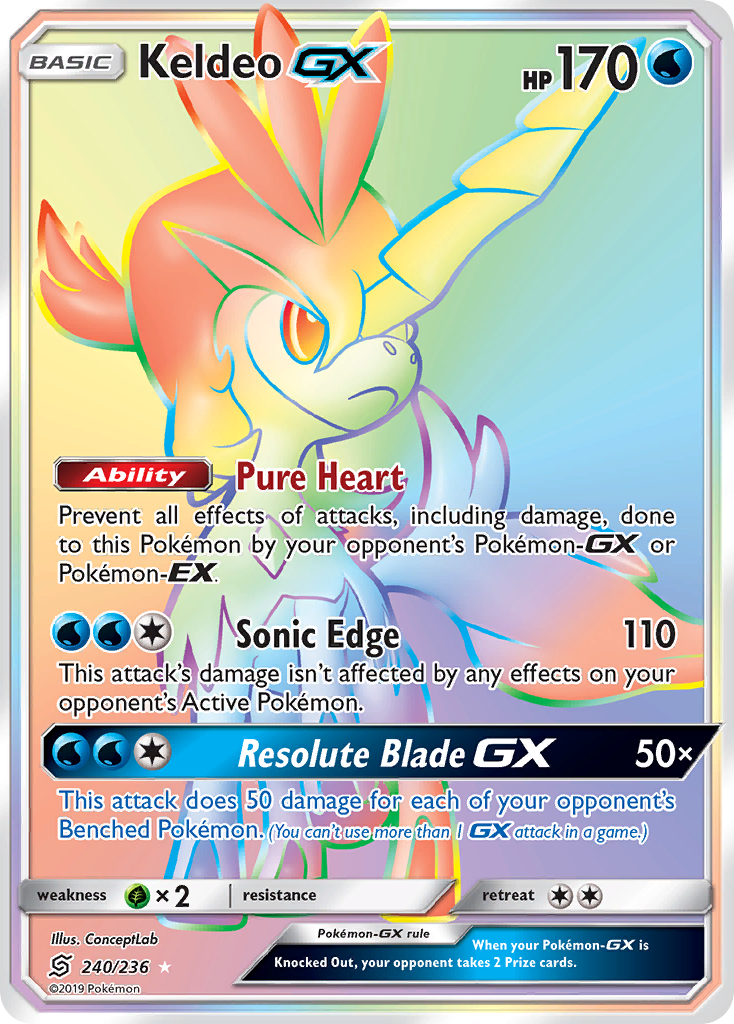 Keldeo GX Rainbow Rare