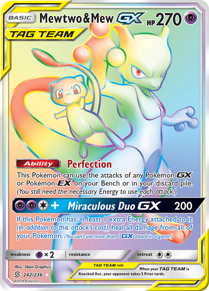 Mewtwo & Mew GX Rainbow Rare