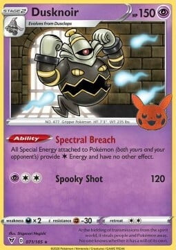 Vivid Voltage Dusknoir #71/185 Trick or Trade