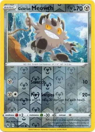 Vivid Voltage Galarian Meowth #112/185 reverse holo