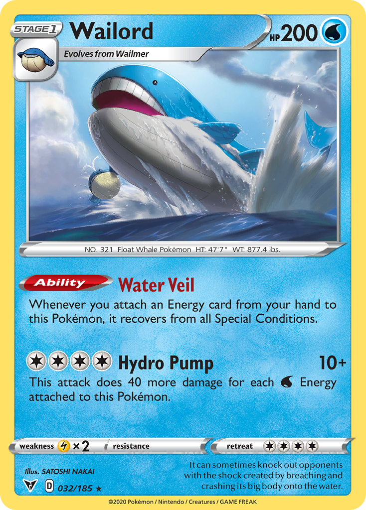Vivid Voltage Holo Wailord #32/185