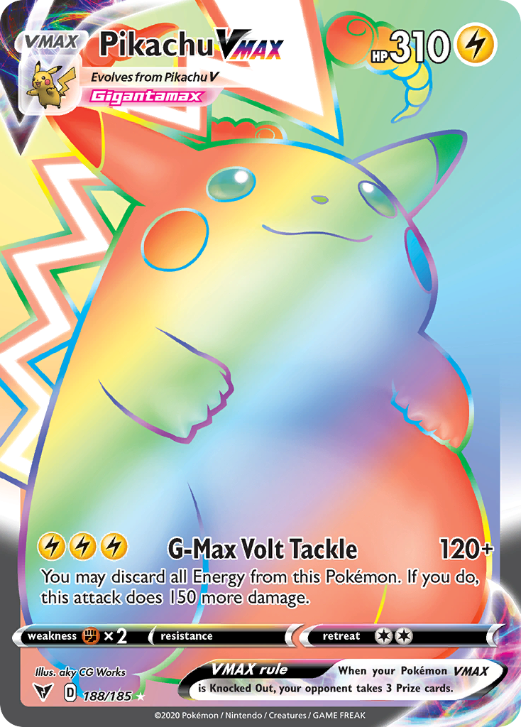 Pikachu VMAX Rainbow Rare uit Vivid Voltage