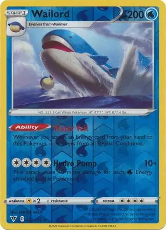 Vivid Voltage Wailord #32/185 reverse holo