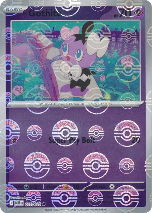 White Flare Gothita #41/86 Pokeball Holo