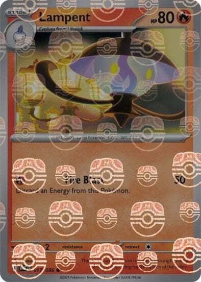 White Flare Lampent #17/86 Masterball Holo