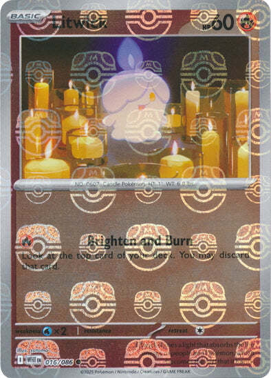 White Flare Litwick #16/86 Masterball Holo