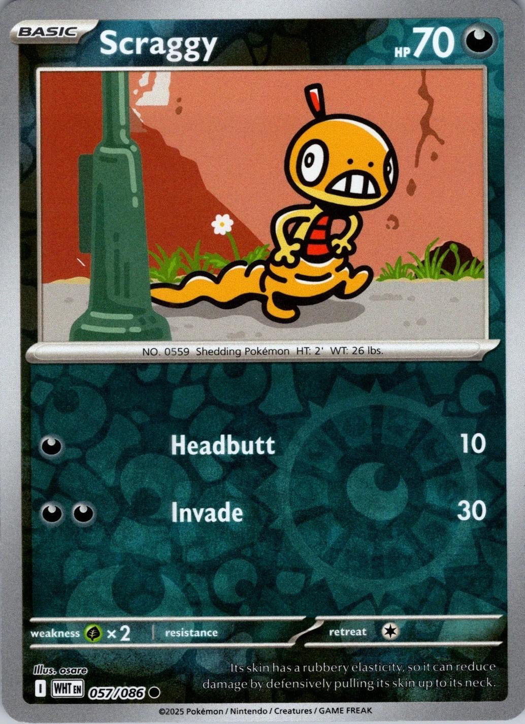 White Flare Scraggy #57/86 Reverse Holo