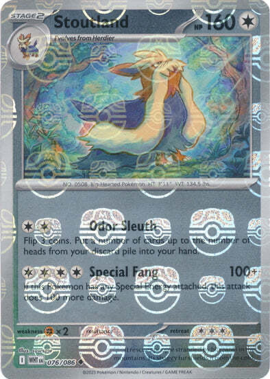 White Flare Stoutland #76/86 Masterball Holo