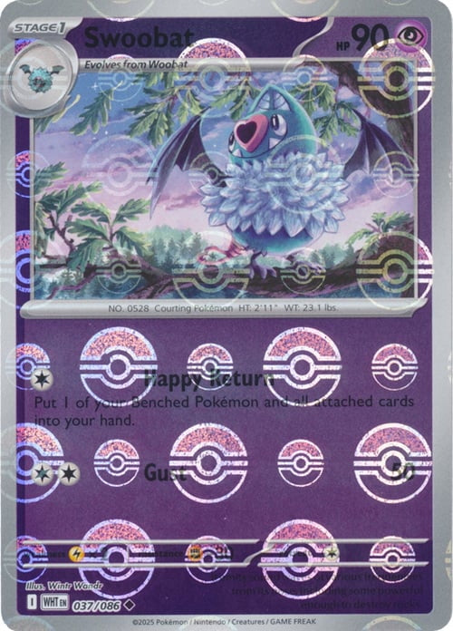 White Flare Swoobat #37/86 Pokeball Holo