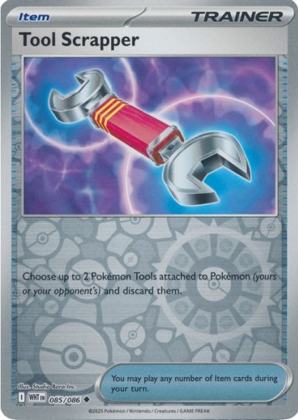 White Flare Tool Scrapper #85/86 Reverse Holo