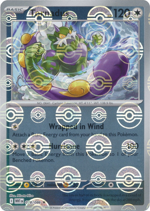 White Flare Tornadus #78/86 Pokeball Holo