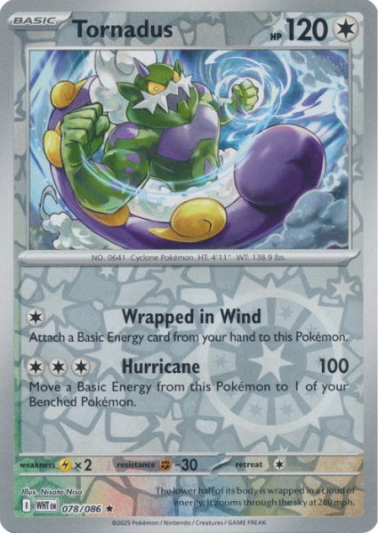 White Flare Tornadus #78/86 Reverse Holo