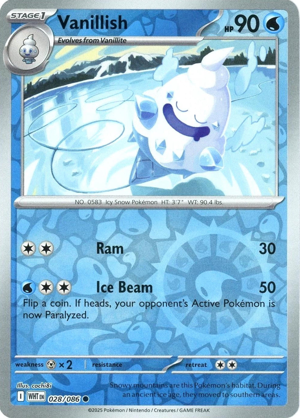 White Flare Vanillish #28/86 Reverse Holo