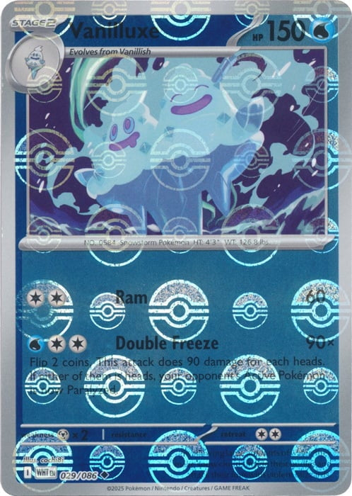 White Flare Vanilluxe #29/86 Pokeball Holo