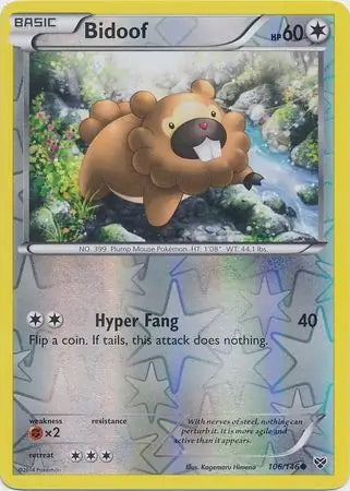 XY Bidoof #106/146 reverse holo