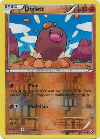 XY Diglett #58/146 reverse holo