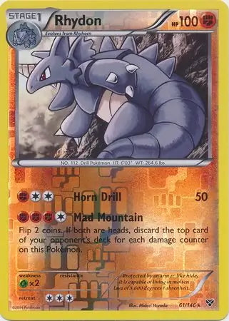 XY Rhydon #61/146 reverse holo
