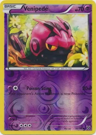 XY Venipede #51/146 reverse holo