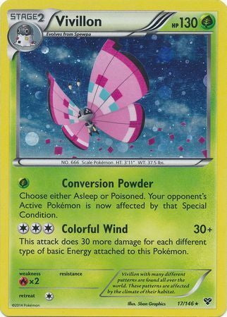 XY Vivillon #17/146 Meadow Pattern Cosmos Holo
